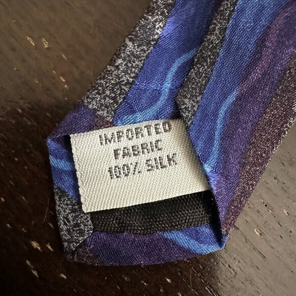 Louis Roth Men's Tie 100% Silk Blue Pattern - Picture 3 of 4